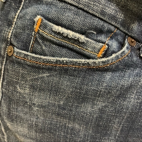 Citizens of humanity denim mini skirt with back slit. - Picture 5 of 7